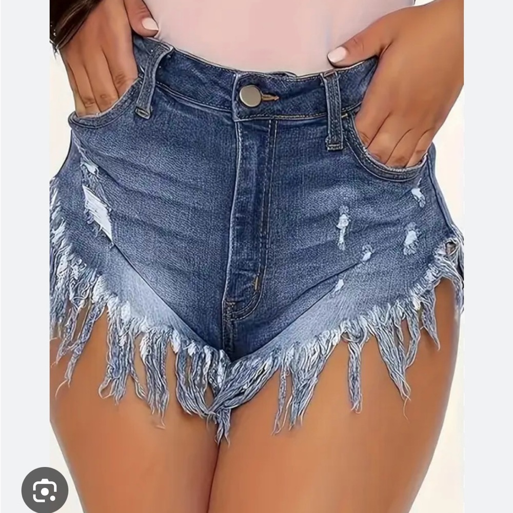 Aphrodite Distressed Blue Jean Shorts